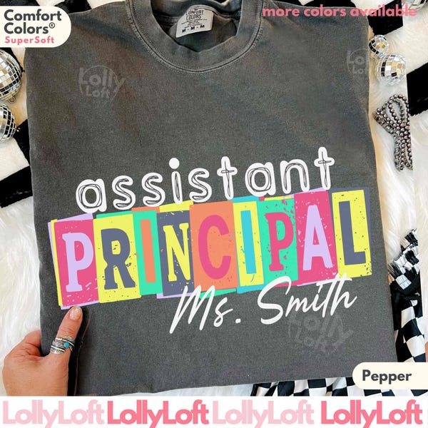 Camiseta personalizada de subdirector, camiseta Comfort Colors®, regalo para director, camiseta personalizada de graduación de maestro, camiseta de regreso a clases