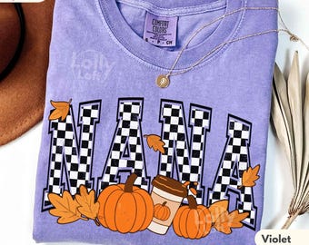 Checkered NANA Fall Shirt COMFORT COLORS® Cute Thanksgiving Shirt For Grandma Fall Season Gift Idea For Grandmother Comfy Season Nana Shirt