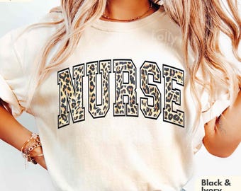 Leopard Nurse Shirt Comfort Colors® Custom Cheetah Nurse T-Shirt RN Shirt Nurse Gift Registered Nurse Graduation Gift Tee Gift For Nurse