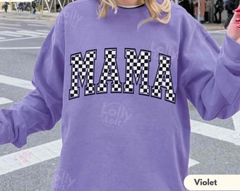 Checkered Mama Sweatshirt COMFORT COLORS® Shirt Mothers Day Gift