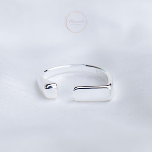 Minimalist Trendy Ring For Women| Adjustable Silver Plated Stainless Steel Women Ring | Open Band Ring | Statement Jewelry Gift For Her