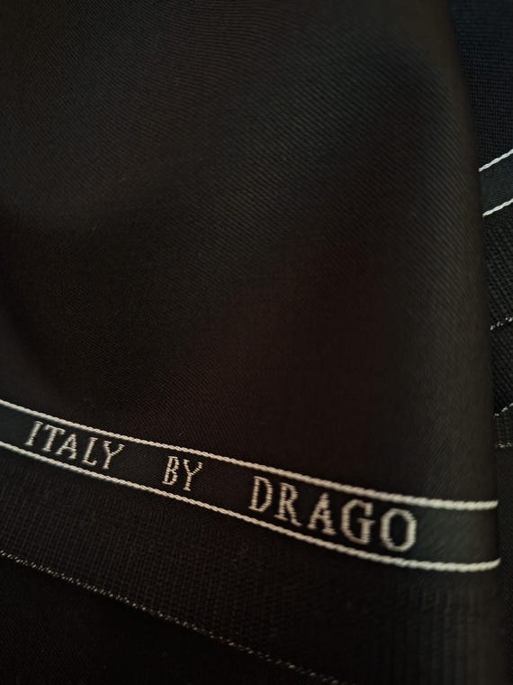 Drago superfine 130s wool, black suiting fabric