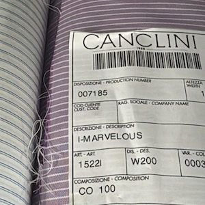 Pure cotton shirt fabirc by Canclini, 1