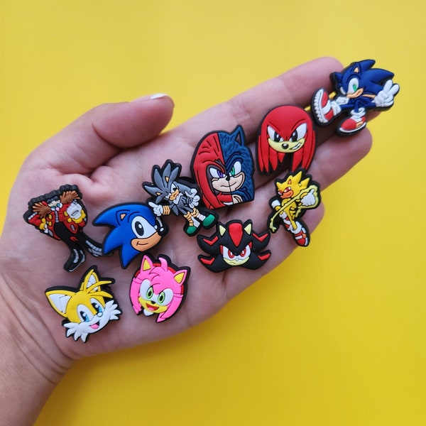 Sonic Charms, Sonic crocs charms, Sonic Deco, Sonic party, Sonic gift, Sonic Items, Sonic Birthday, Crocs charms, Shoe charms, Sonic, Tails
