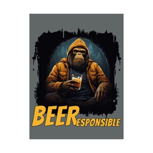 Cartel de cerveza Cool Ape - Cartel vertical mate con eslogan responsable de CERVEZA sarcástica