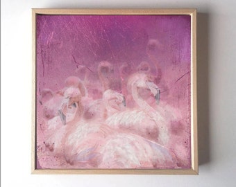 Ethereal Pink Flamingos Art Print – Dreamy Wildlife Decor (Digital Download)