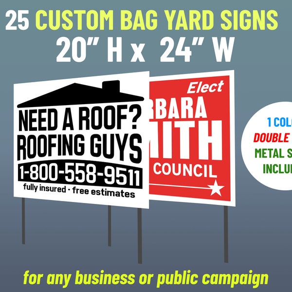 Poly Bag Yard Signs Etsy