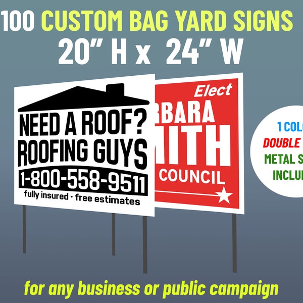 Poly Bag Yard Signs Etsy