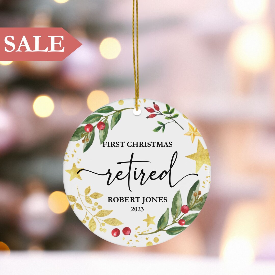 Retirement Christmas Ornament, Personalized Retirement Gift, Retired