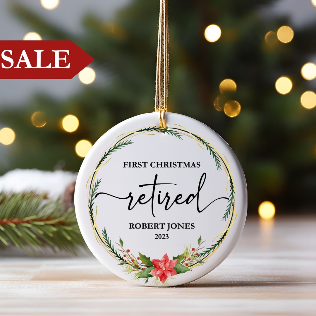 Retirement Christmas Ornament, Personalized Retirement Gift, Retired