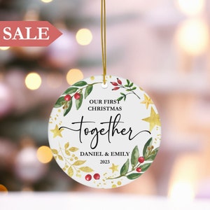 Couples Christmas Ornament - Personalized Couple Names Christmas Ornament - Our First Christmas Together - New Couple Gift