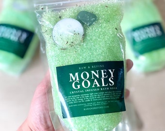 Money Goals Crystal Infused Bath Ritual, witchcraft, pagan, money spell