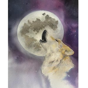 Howling Wolf Watercolour Print | Mounted
