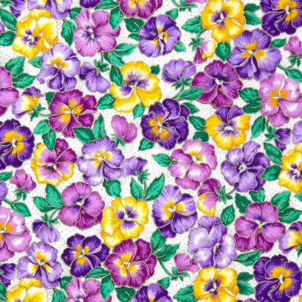 Joan Messmore PANSY Printed Floral Cotton, Cranston Print Works Co, USA, 109cm x 131cm