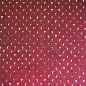 Vintage Laura Ashley - NUTMEG - Burgundy/Ivory, Country Furnishing Cotton, 121cm x 50cm, 1976