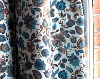 Vintage Bernard Wardle - LYDGATE - Linen Cotton Jacobean Floral Print, 1980's, 122cm x 1.5M Length