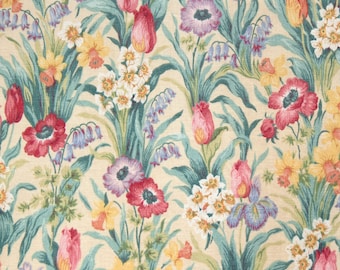 Vintage Sanderson - SALAD DAYS - Full Coverage Multi Coloured Printed Floral, 1992, 132cm x 50cm Length