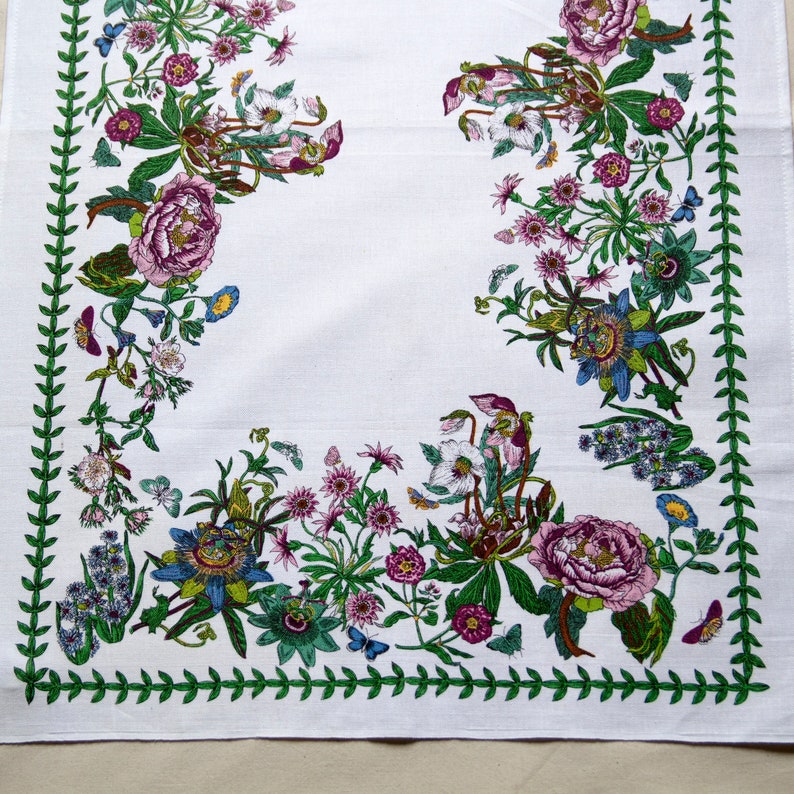 Vintage Portmeirion BOTANIC GARDEN Tea Towel, 100% Cotton, 48cm x 77cm, Made In England, 1990's image 3