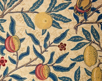 Vintage Sanderson - FRUIT - William Morris Design, Printed Cotton, 140cm x 50cm, 1995