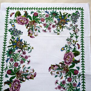 Vintage Portmeirion BOTANIC GARDEN Tea Towel, 100% Cotton, 48cm x 77cm, Made In England, 1990's image 2