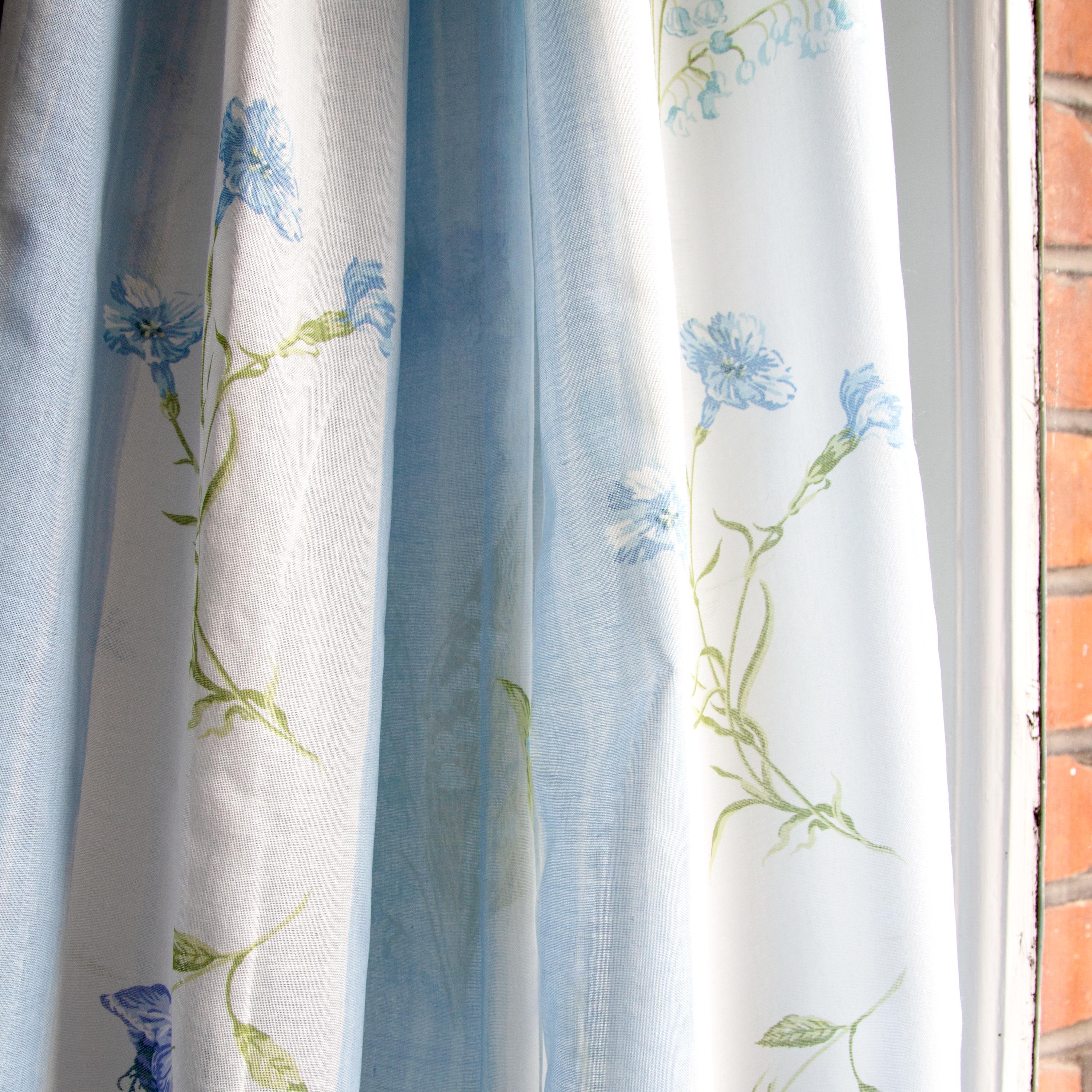 Vintage Laura Ashley - CORNFLOWER STRIPE - Printed Polyester