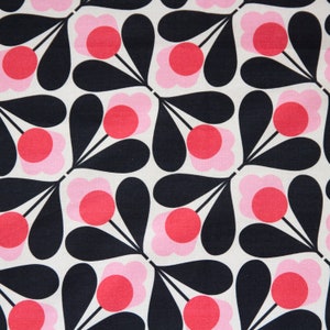 Orla Kiely - SYCAMORE SEED - Pink & Black Retro Style Print, 141cm x 110cm, 2018