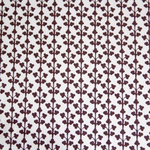 Vintage Laura Ashley - CLOVER - Printed Cotton, Dark Brown/White, 120cm x 50cm, 1970&#39;s, Rare