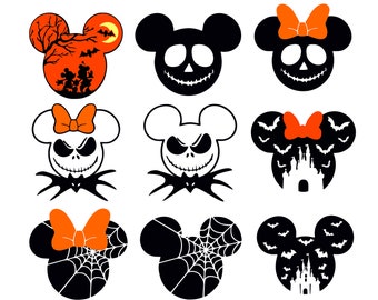 Halloween Mickey Head Svg Bundle, Halloween Mickey Svg, Mickey Spiderweb Svg, Mickey Halloween SVG Cut File - Cricut - Digital File