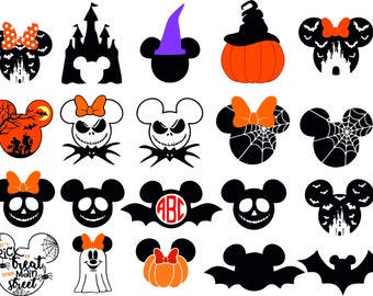Halloween Mickey Head Svg Bundle, Halloween Mickey Svg, Mickey Spiderweb Svg, Mickey Halloween SVG Cut File - Cricut - Digital File