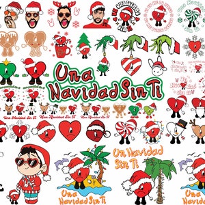 ベイビー ベニート クリスマス svg、sin ti svg、バッド バニー ハート svg、レイヤード SVG、クリカット、カット ファイル、Svg、Png、Svg、Eps レイヤード デジタル ベクター ファイル