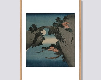 Katsushika Hokusai - Moon Under The Bridge (1811) - Fine Art Giclée Print