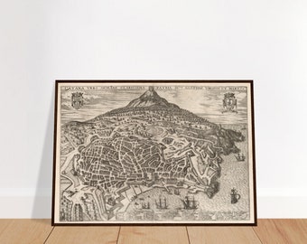 Map of Catania (1597) By Braun & Hogenberg