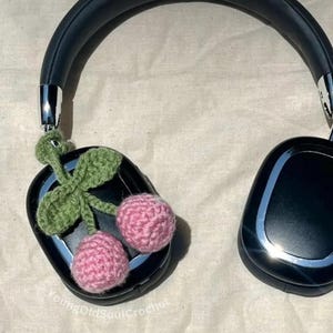 Crochet Cherry Charm: Acrylic Keychain, Purse Charm