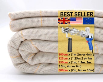 Premium Quality Tufting Cloth Monks Cloth With Yellow Guidelines For Tufting Gun Fabric for Punch Needle Rug Hooking Organic Cotton Rug 10M+