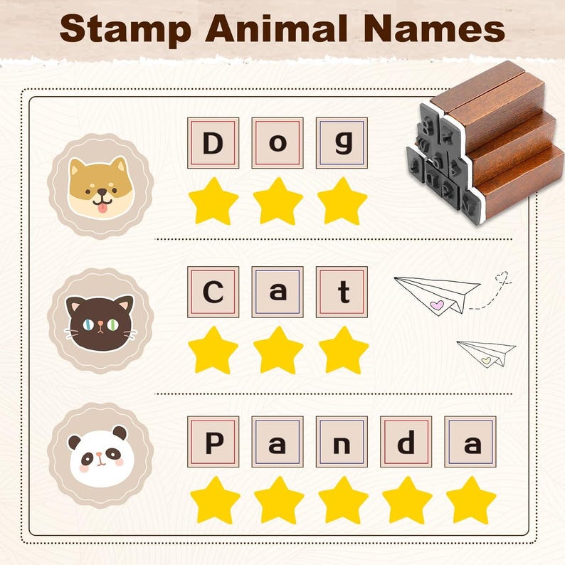 Target Stamps 70 Pcs Alphabet Letters Stamps - Wooden Rubber Stamp Kit - Crafting and ...