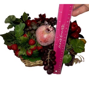 Vintage Basket plastic fruit vintage apples strawberries grapes berries
