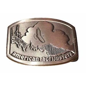 Vintage Pewter Limited American Agrijusters Belt Buckle