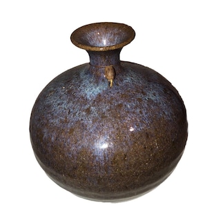 Signed  Artisan Ceramic Bud Vase Feather River Pottery Blue