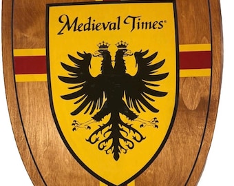 Wood Wooden Medieval Times Shield Hanging Wall Art  15“ X 24“