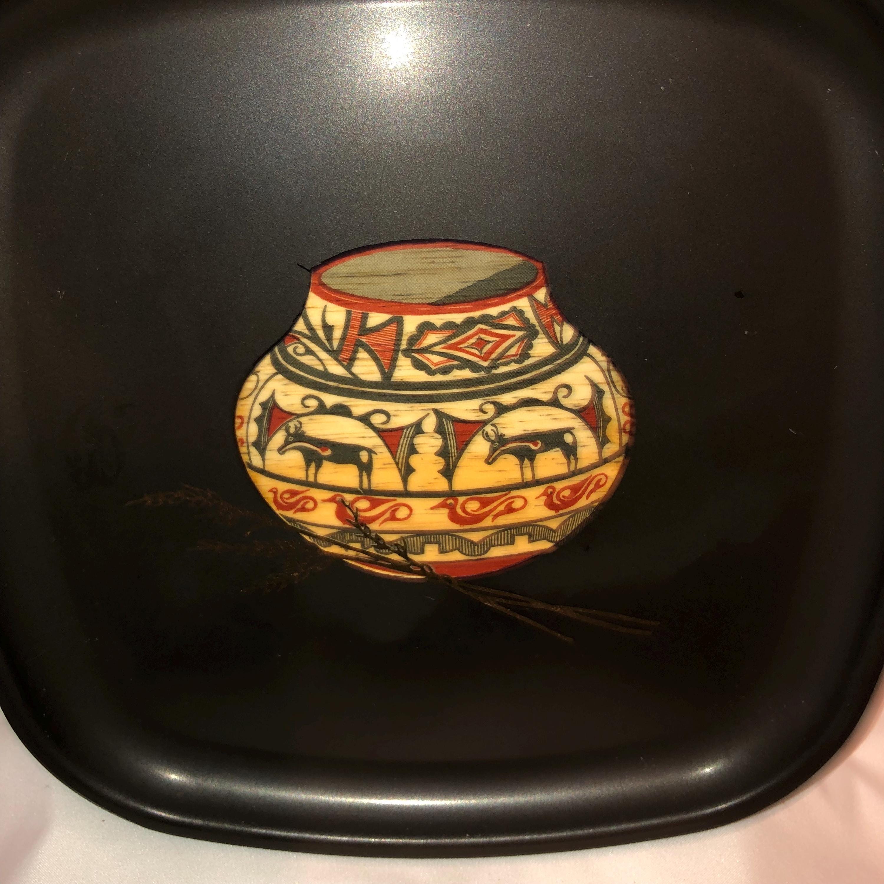 Vintage Couroc Monterey California Roadrunner Wood Inlay