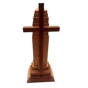 Vintage Wooden Cross Sculpture Very Pretty