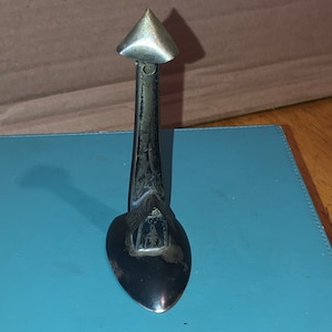 Antique Folk Art Lighthouse Figurine Made Out Of A Spoon