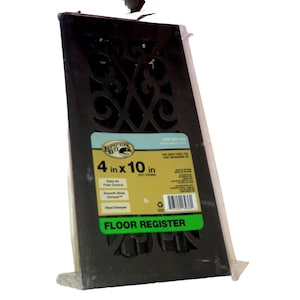 Hampton Bay Floor Vent Register 4x10 Air Ventilation Elegant Scroll Matte Black