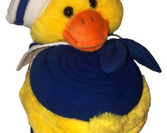 Plush Yellow Sailor Duck Holding Rolled Blanket New Old Stock Kohl’s