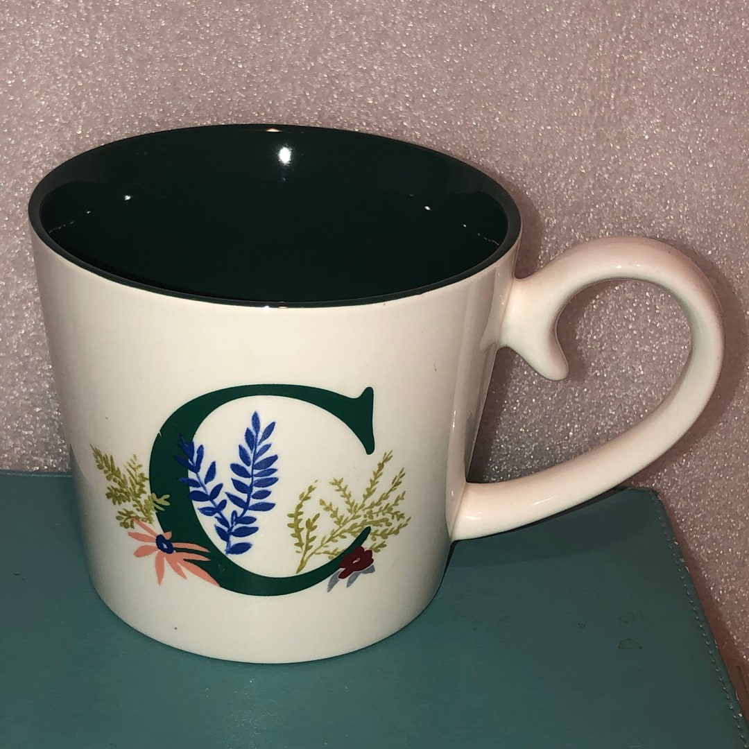 Opalhouse Boho Floral Coffee Mug Large Monogram Initial c Etsy