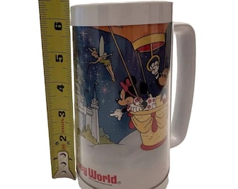 Vintage Disney World Thermo Serv 16 oz Insulated Mug Mickey Minnie Goofy