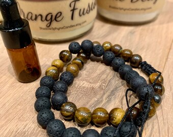 Set di braccialetti con perline per aromaterapia