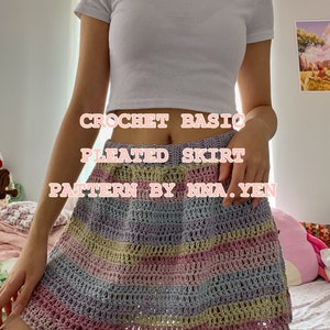 Patrón de falda plisada básica de crochet imagen 1