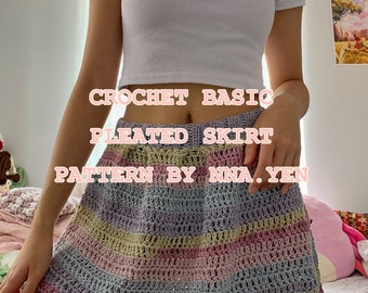 Patrón de falda plisada básica de crochet