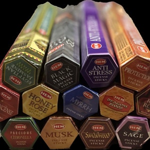 15 packs of HEM incense sticks, 20 pieces each = 300, random selection, 15 varieties